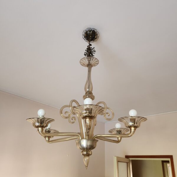 Lampadario antico in vetro - immagine 2