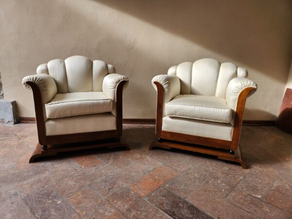 Poltrone antiche epoca 800 in tessuto - immagine 2