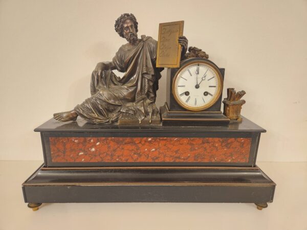 Orologio antico in marmo e bronzo - immagine 5