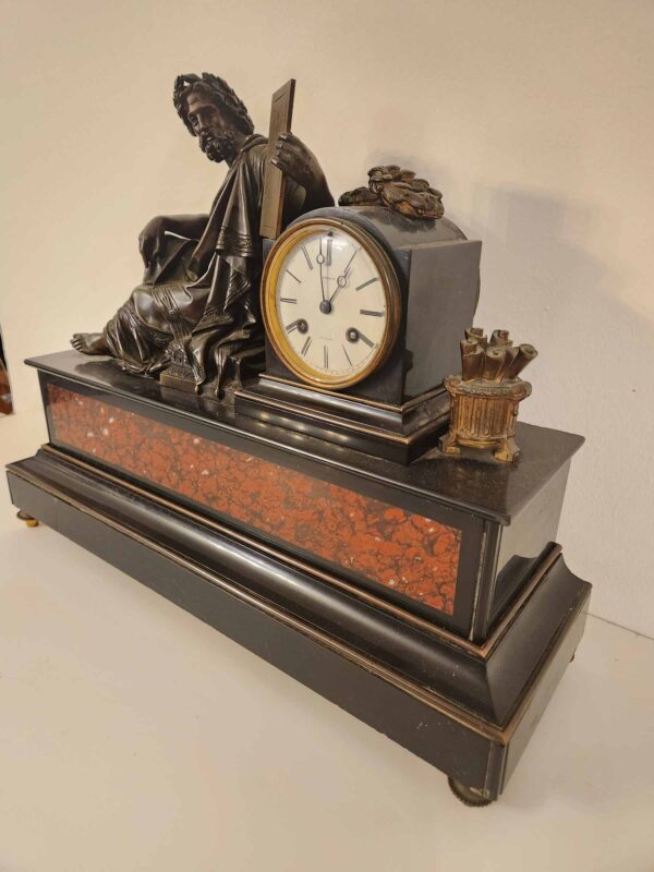 Orologio antico in marmo e bronzo - immagine 4