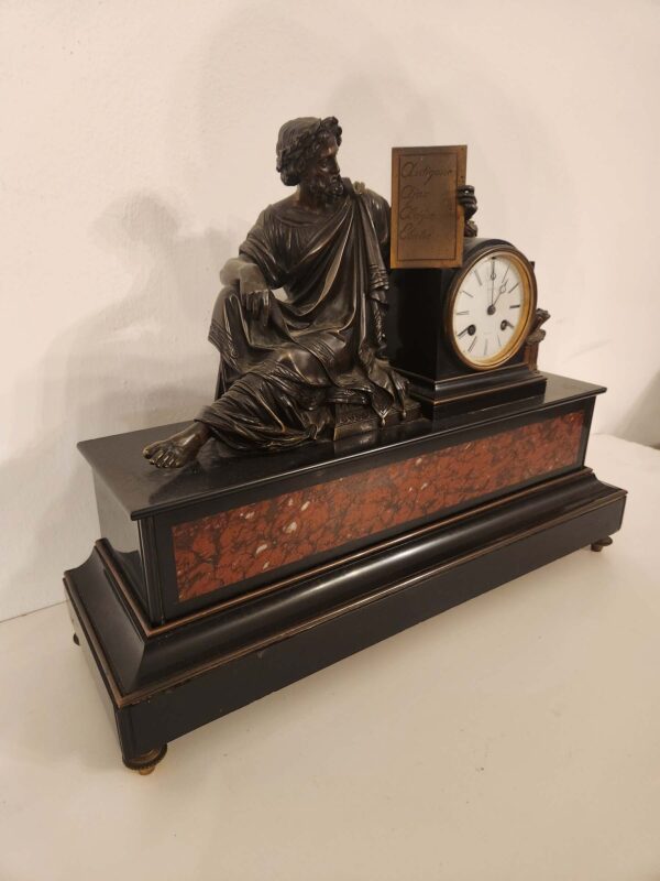 Orologio antico in marmo e bronzo - immagine 3