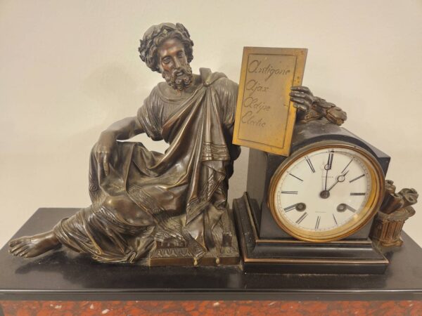 Orologio antico in marmo e bronzo - immagine 6