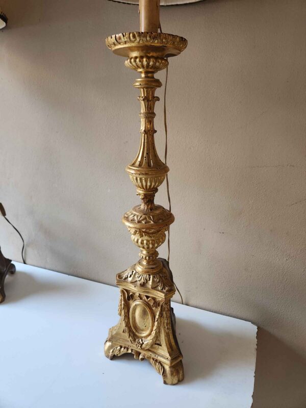 Candelieri antichi dorati epoca 700 - immagine 5