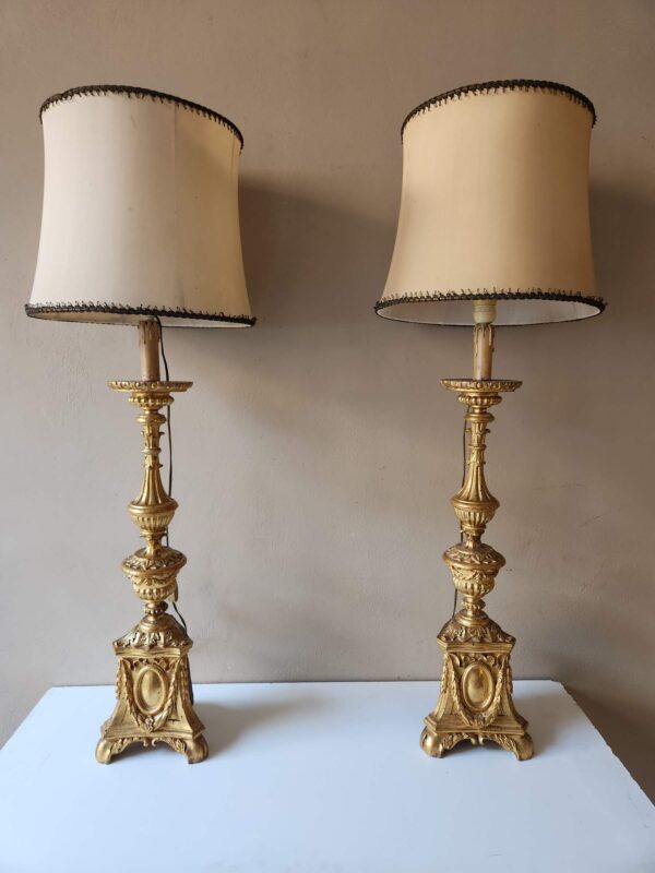 Candelieri antichi dorati epoca 700 - immagine 10