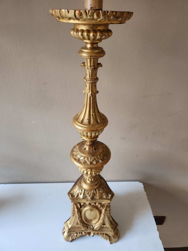 Candelieri antichi dorati epoca 700 - immagine 7