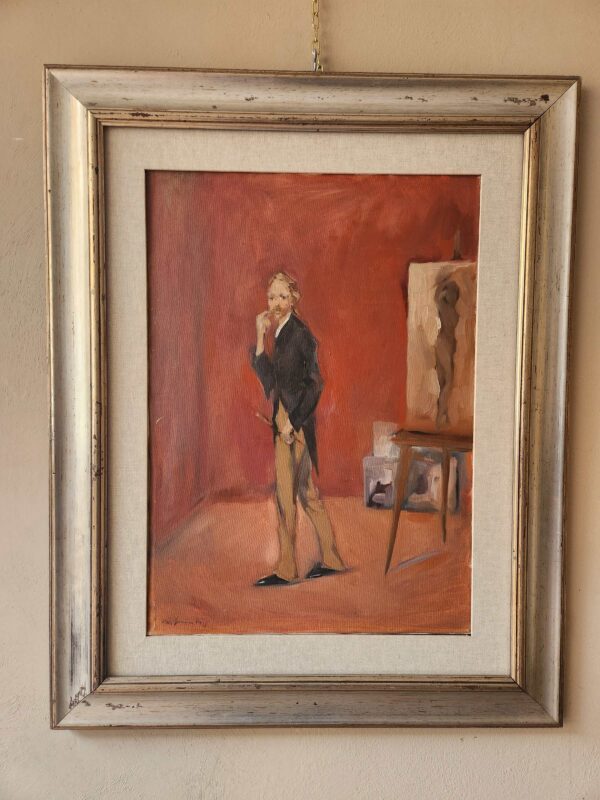 Dipinto epoca 900 ritratto pittore - immagine 6