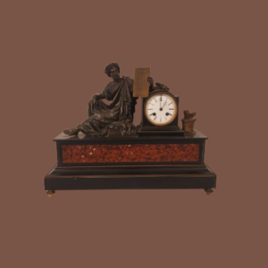 Orologio antico in marmo e bronzo