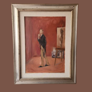 Dipinto epoca 900 ritratto pittore