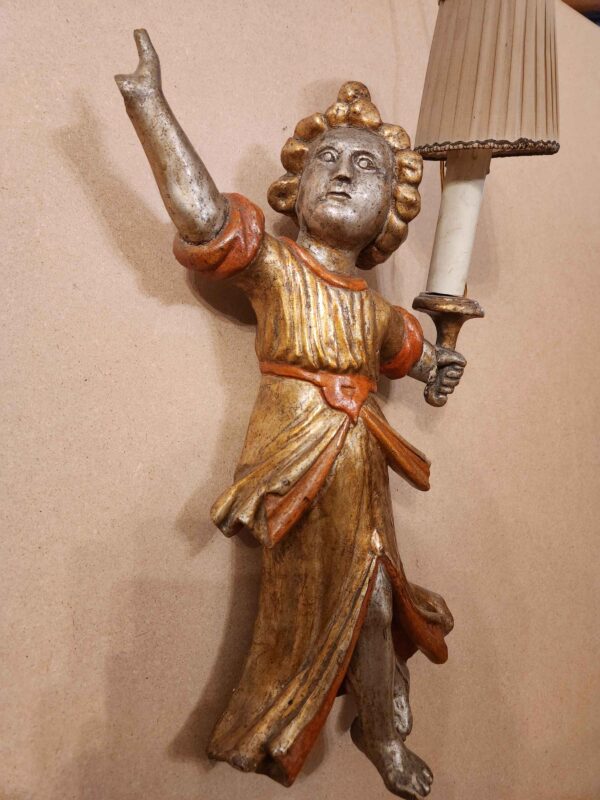 Applique antiche con sculture laccate dorate - immagine 10