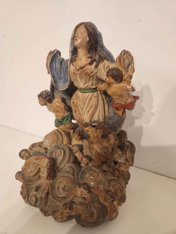 Scultura antica in terracotta  raff.Madonna - immagine 10