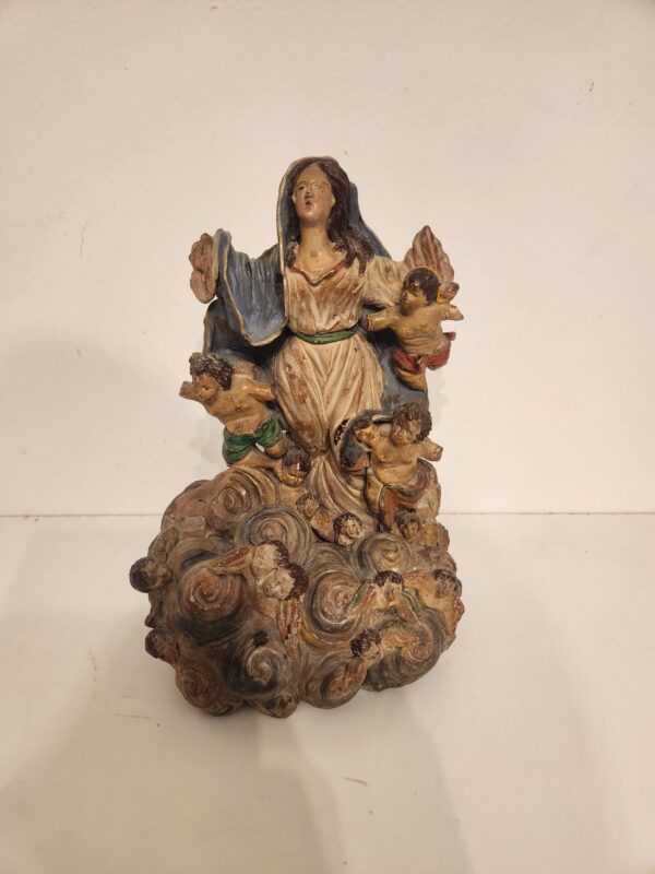 Scultura antica in terracotta  raff.Madonna - immagine 2