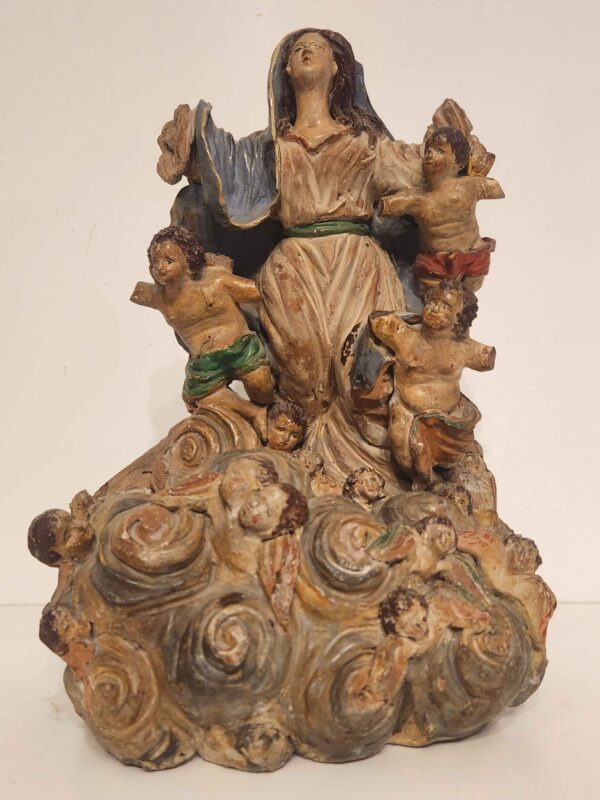 Scultura antica in terracotta  raff.Madonna - immagine 4