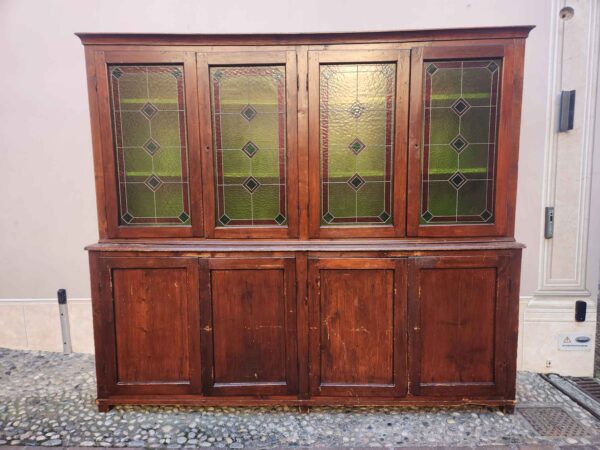Credenza rustica antica 4 ante con alzata - immagine 5