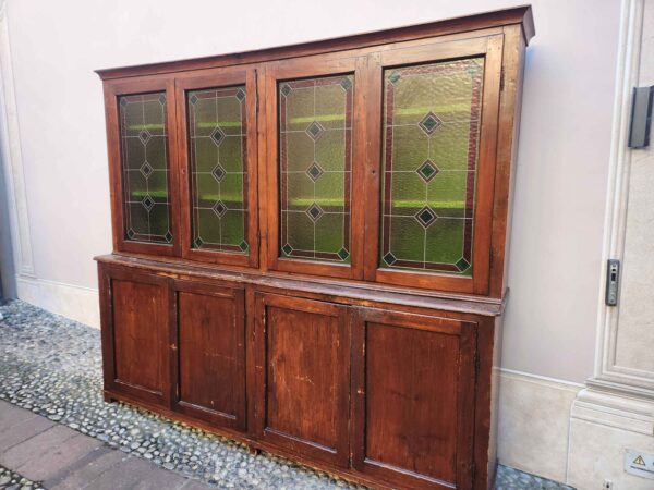 Credenza rustica antica 4 ante con alzata - immagine 4