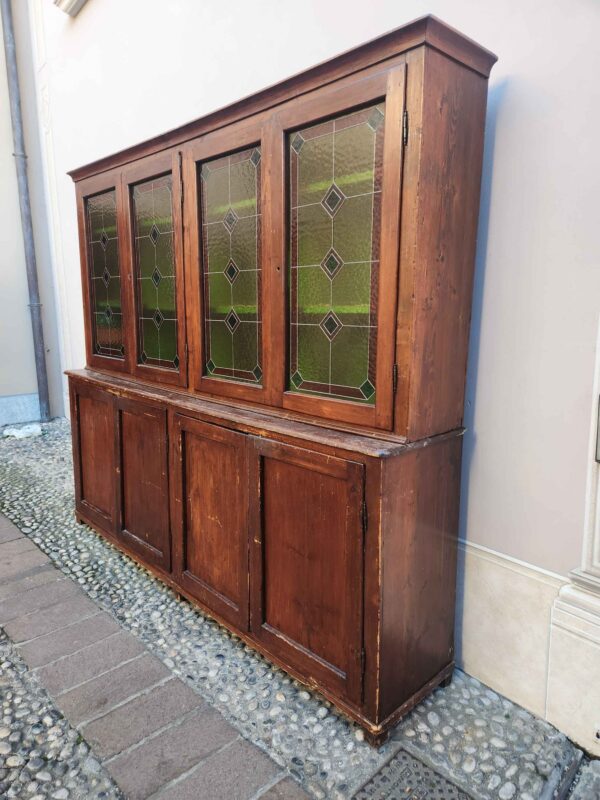 Credenza rustica antica 4 ante con alzata - immagine 3