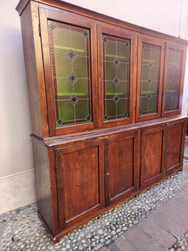 Credenza rustica antica 4 ante con alzata - immagine 12