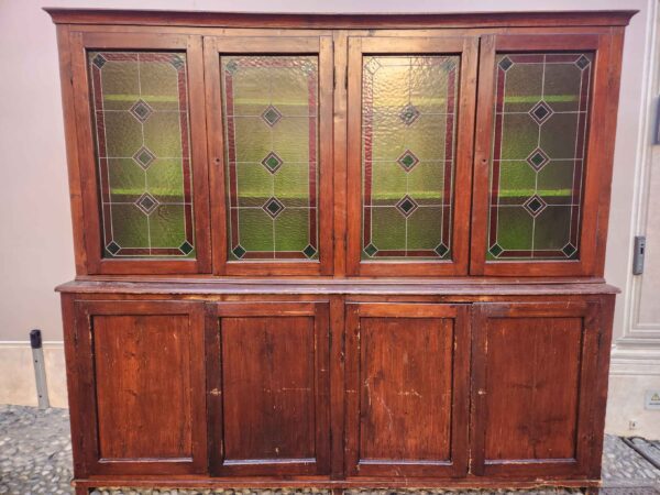 Credenza rustica antica 4 ante con alzata - immagine 6