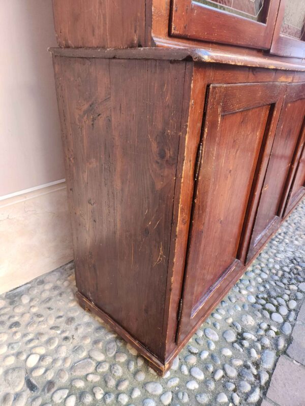 Credenza rustica antica 4 ante con alzata - immagine 8