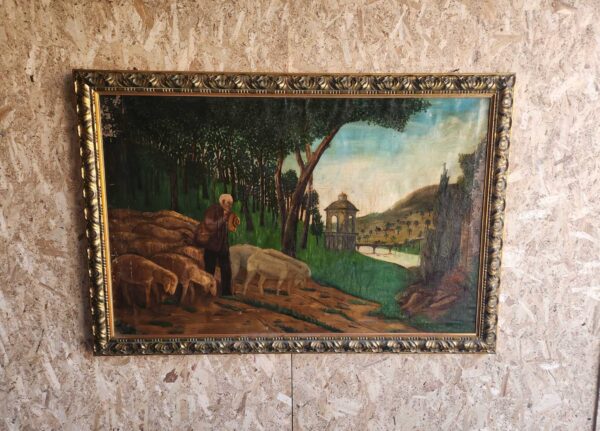 Quadro antico epoca 900 raff paesaggio - immagine 11