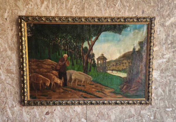 Quadro antico epoca 900 raff paesaggio - immagine 3