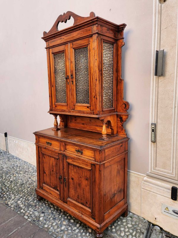 Credenza in abete rustica con alzata - immagine 4