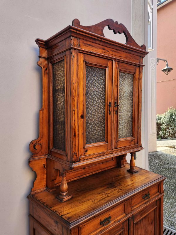 Credenza in abete rustica con alzata - immagine 8