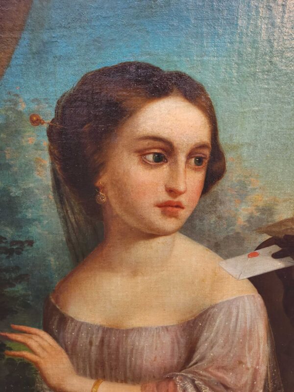 Dipinto antico raff personaggi epoca 800 - immagine 5