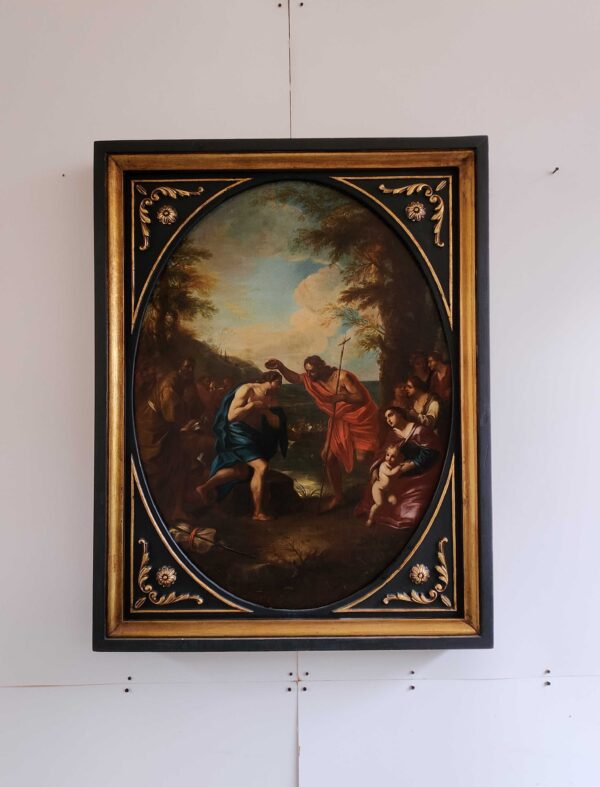 Dipinto antico Raffigurante Battesimo di cristo - immagine 3