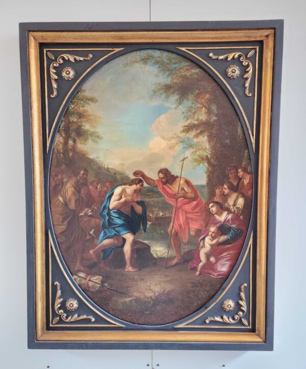 Dipinto antico Raffigurante Battesimo di cristo - immagine 4