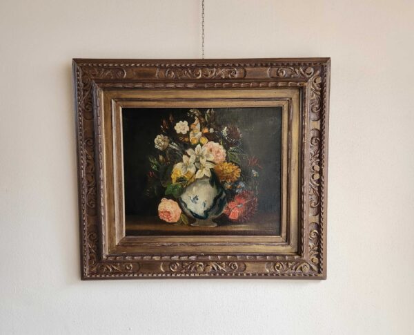 Dipinto antico Raffigurante vaso di fiori epoca 700 - immagine 2