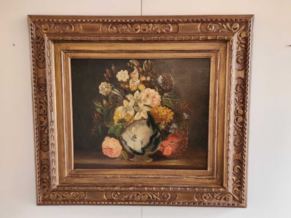 Dipinto antico Raffigurante vaso di fiori epoca 700 - immagine 5