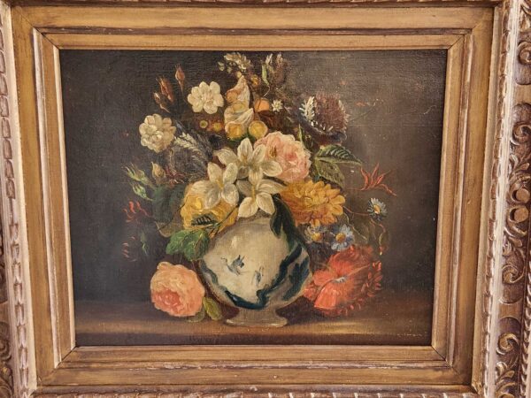Dipinto antico Raffigurante vaso di fiori epoca 700 - immagine 4