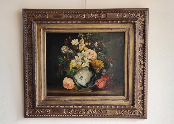 Dipinto antico Raffigurante vaso di fiori epoca 700 - immagine 10