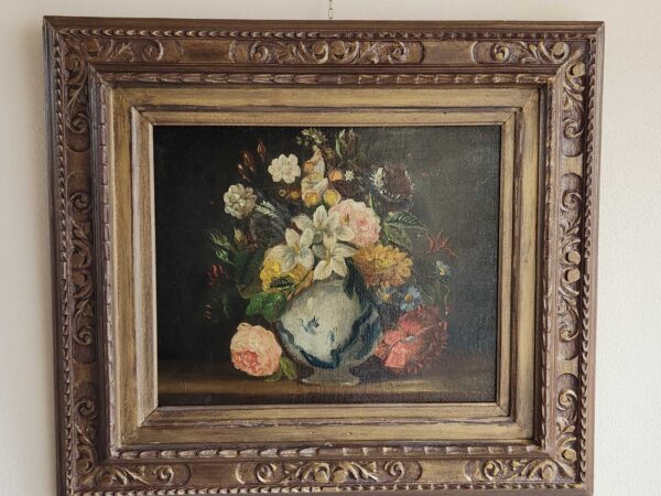 Dipinto antico Raffigurante vaso di fiori epoca 700 - immagine 3