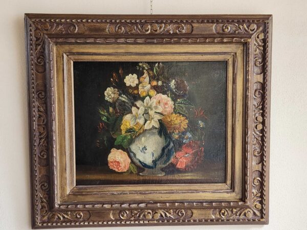 Dipinto antico Raffigurante vaso di fiori epoca 700 - immagine 8
