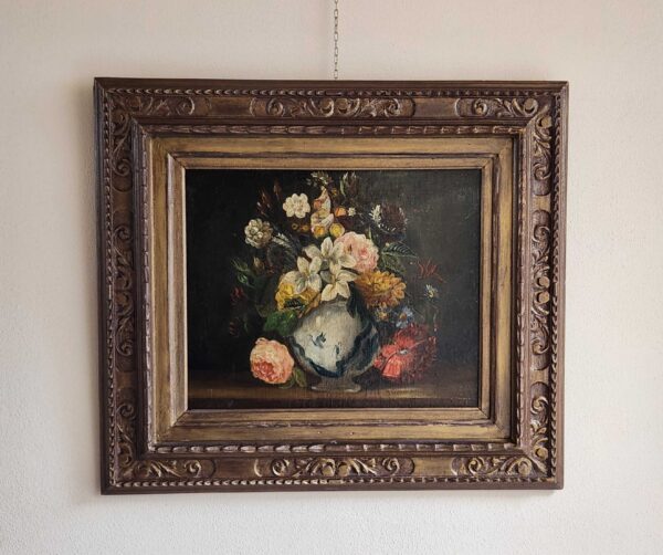 Dipinto antico Raffigurante vaso di fiori epoca 700 - immagine 9
