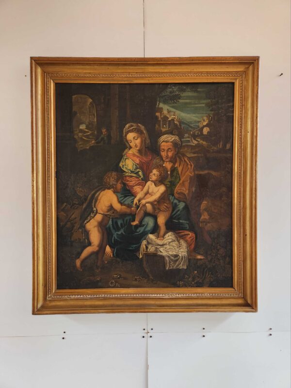 Dipinto antico raff Madonna con Bambino - immagine 2