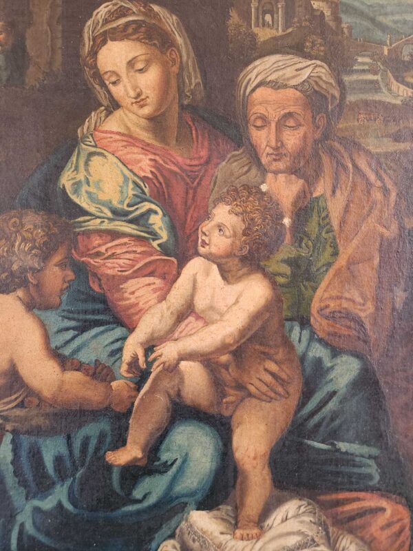 Dipinto antico raff Madonna con Bambino - immagine 8