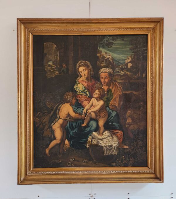 Dipinto antico raff Madonna con Bambino - immagine 4