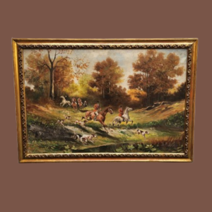 Quadro antico raff caccia a cavallo