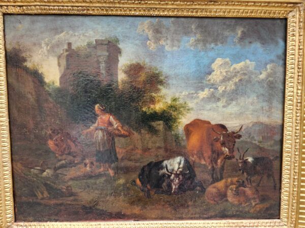 Quadro antico raff animali al pascolo - immagine 5
