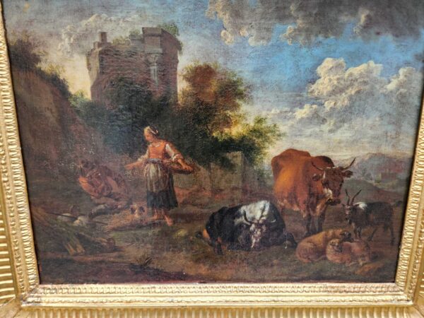 Quadro antico raff animali al pascolo - immagine 4