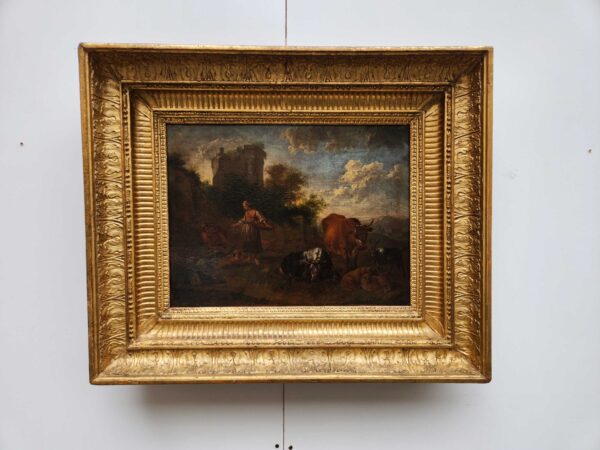 Quadro antico raff animali al pascolo - immagine 10
