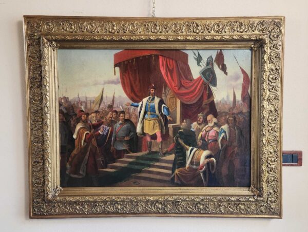 Dipinto antico epoca 800 raff soldati - immagine 9