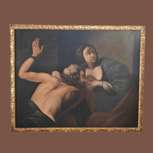 Dipinto antico epoca 600 La Carità Romana