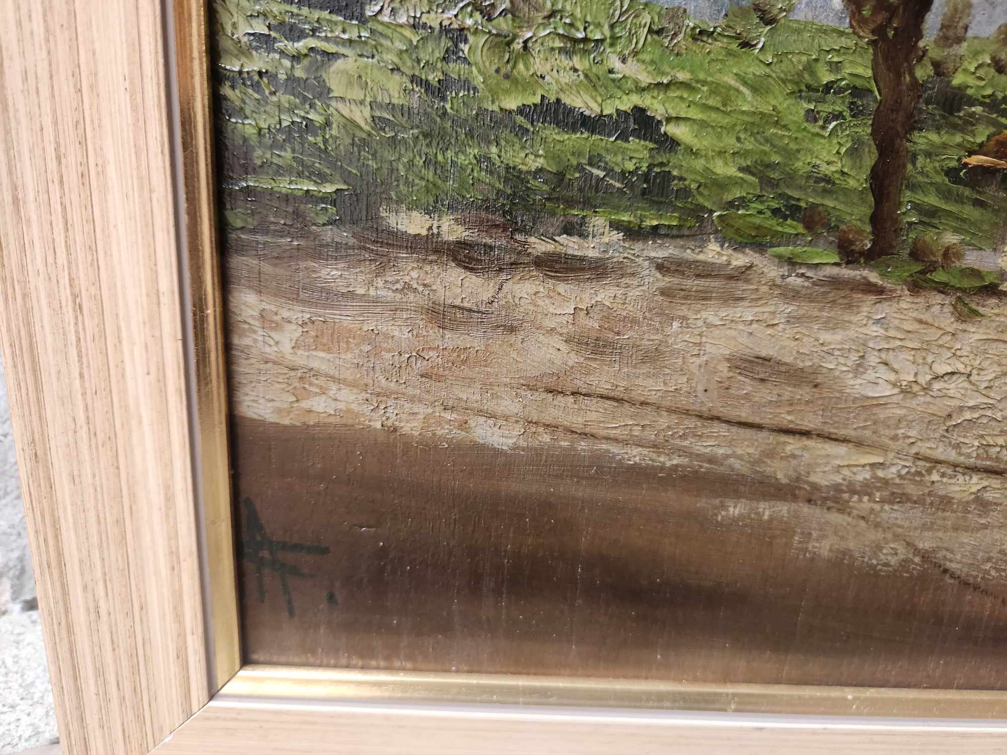 Quadro antico raff paesaggio rurale - immagine 8
