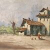 Quadro antico raff paesaggio rurale - immagine 6