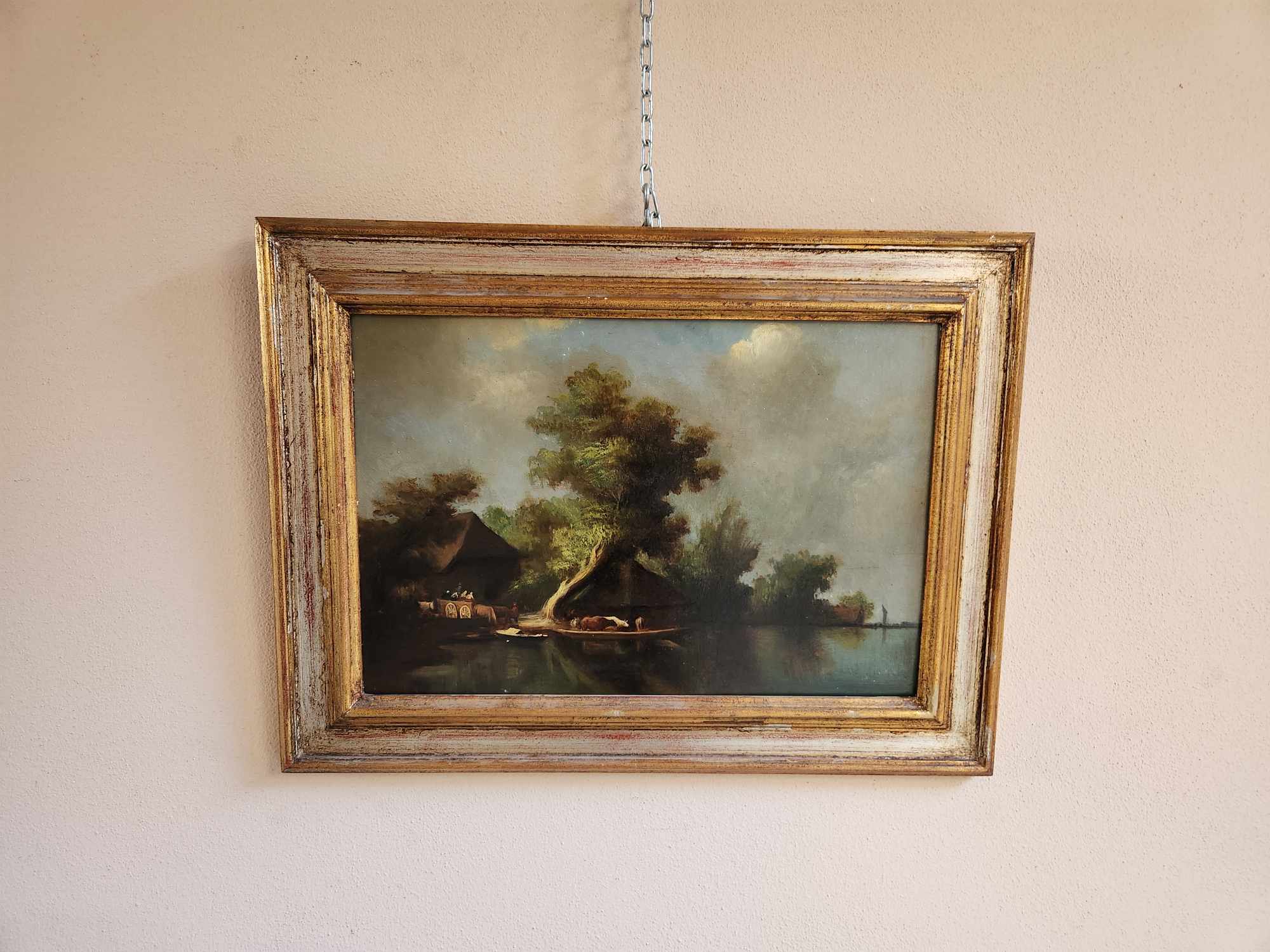Quadro antico raff. Paesaggio - immagine 2