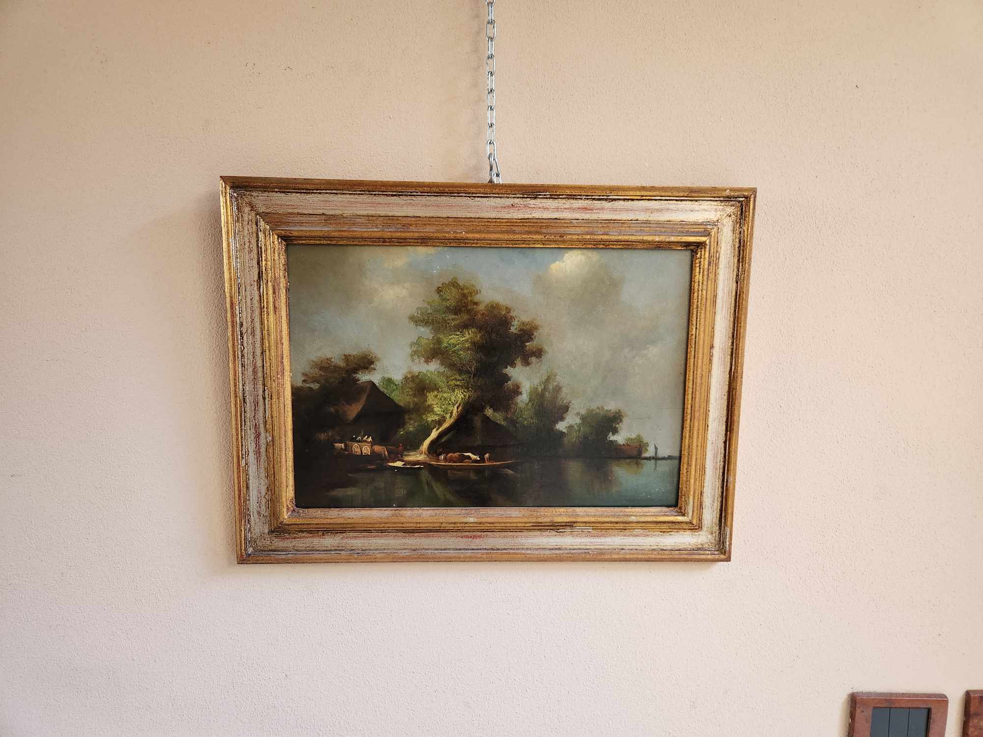 Quadro antico raff. Paesaggio - immagine 10