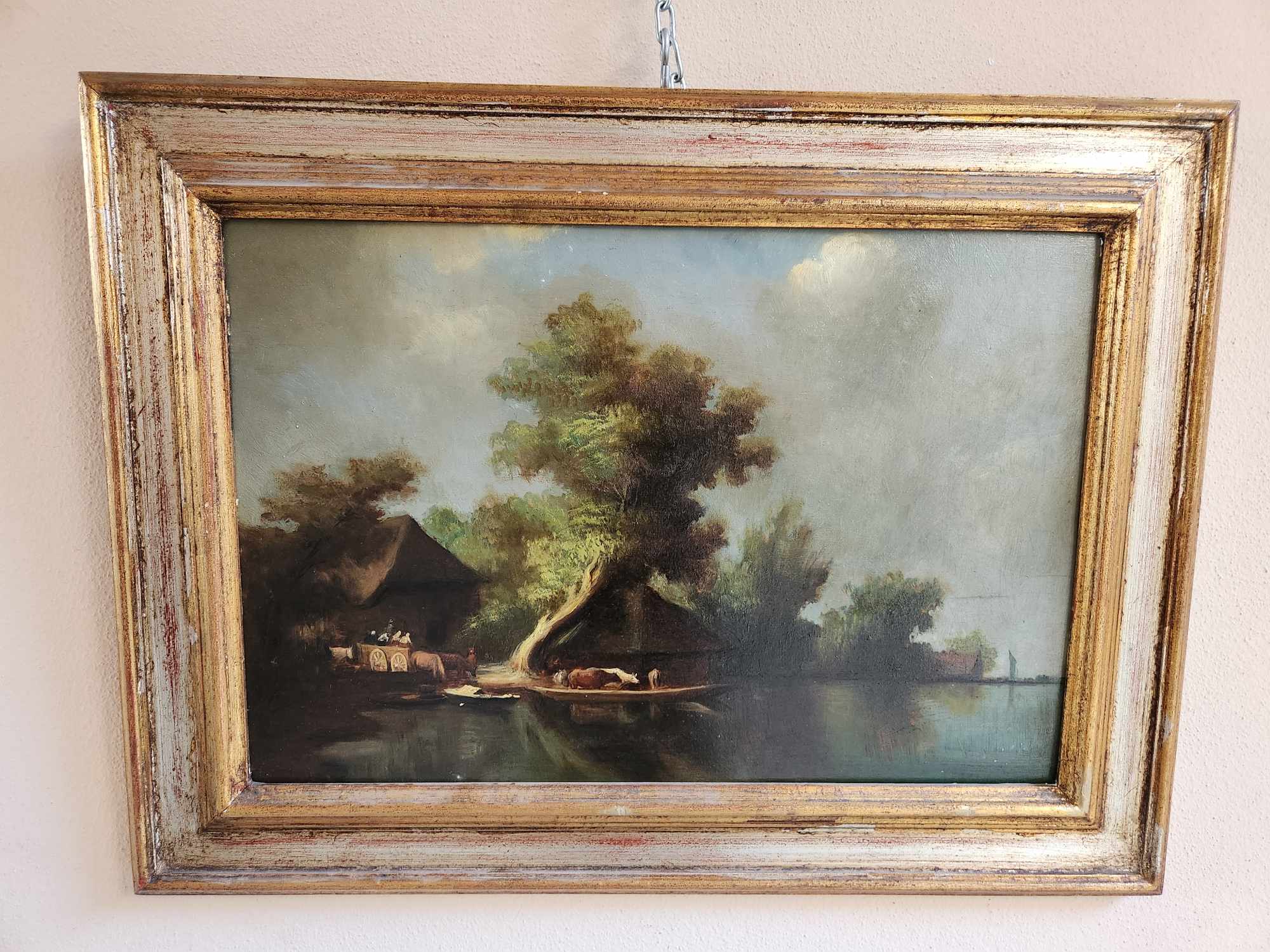 Quadro antico raff. Paesaggio - immagine 4